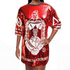 DST Sorority Red and White Sequin Jersey Shirt