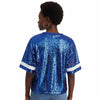 Jersey ZPB Blue White Sequin GAME DAY Crop Top