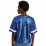 Jersey ZPB Blue White Sequin GAME DAY Crop Top