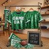 Jersey AKA Green White Sequin GAME DAY Crop Top