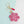 Keychain Glam Pink Rhinestone Flower Padded Charm