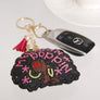 Keychain Melanin Poppin Afro Pink Purse Charm