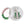 AKA Pink Green Pearl Shield Keychain