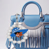 Blue White Hat Pearl Keychain ZPB