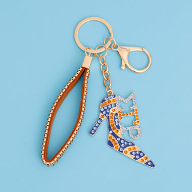 Keychain Sigma Sorority Blue Gold Heel for Women