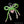 AKA White Pearl and Green Cord Bows Heart Bag Clip