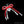 DST White Pearl and Red Cord Bows Heart Bag Clip