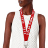 DST Red Canvas Lanyard ID Badge Clip Women