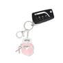 Breast Cancer Keychain Silver Light Pink Glove