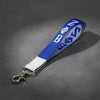 ZPB Blue Canvas Embroidered Wristlet Strap Clip