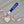 ZPB Blue Canvas Embroidered Wristlet Strap Clip