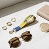 SGRHO Yellow Canvas Embroidered Wristlet Strap Clip
