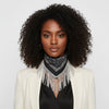 Necklace Black Bandana Bling Fringe Scarf