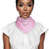 Pink and White Bandana Bling Fringe Necklace