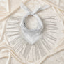 Necklace White Bandana Bling Fringe Scarf
