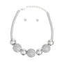 Necklace Silver Mesh Disco Ball Set for Women