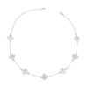 Necklace Silver Pave Clover Station Pendant Women