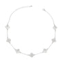 Necklace Silver Pave Clover Station Pendant Women