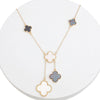Charm Drop Multi Quatrefoil Clover Gold Necklace