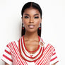 DST Necklace Red White Pearl Soror Set