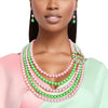 AKA Necklace Pink Green Pearl AKA Set