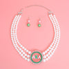 AKA Pearl Necklace Pink Green AKA Set