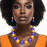 SGRHO Sorority Gold Blue  30mm Jumbo Pearl Set