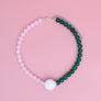 Pink Green Pearl Glass Bead Necklace