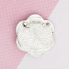 Brooch Black Camellia Flower Silver Pin for Women