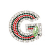 Silver Pearl and Stone G Brooch