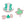 AKA Sorority Pin Set Pink Green AKA