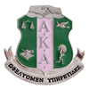 AKA Pink Green Sorority Shield Brooch