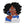 Blue White Curly Hair Woman Pin