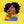 Blue Gold Curly Hair Woman Pin