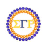 Brooch Blue Gold Sigma Round Pin for Women