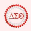 DST Brooch Red White Delta Round Pin for Women