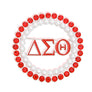 DST Brooch Red White Delta Round Pin for Women