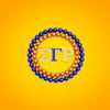 SGRHO Sorority Brooch Blue Gold Pearl Round Pin