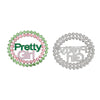 AKA Sorority Pink Green Stone Pretty Girl Brooch