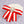 Red White Bow Tie Style Brooch