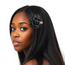 Brooch Couture Black Tweed Camellia Bloom Pin