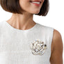 Brooch Couture White Tweed Camellia Bloom Pin