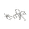 Breast Cancer Silver Bloom Pink Ribbon Brooch Pin