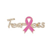 Breast Cancer Gold Fearless Pink Ribbon Brooch