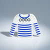 Brooch Hair Clip White Blue Stripe COCO Shirt Pin
