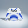 Brooch Hair Clip White Blue Stripe COCO Shirt Pin