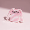 Brooch Hair Clip Pink White Stripe COCO Shirt Pin
