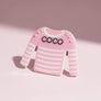 Brooch Hair Clip Pink White Stripe COCO Shirt Pin
