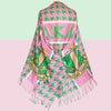 AKA Pink Green Houndstooth Fashion Shawl Scarf
