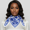 ZPB Blue and White Leopard Square Sorority Scarf